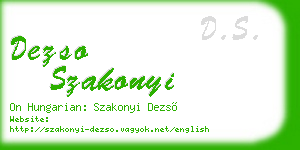 dezso szakonyi business card