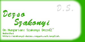 dezso szakonyi business card